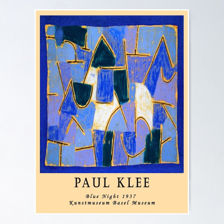 Remixed Blue night painting by Paul Klee Bauhaus, Geometry ,Art