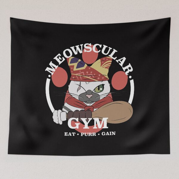 Item preview, Meowscular Gym Fitted designed and sold by LasSrick73.