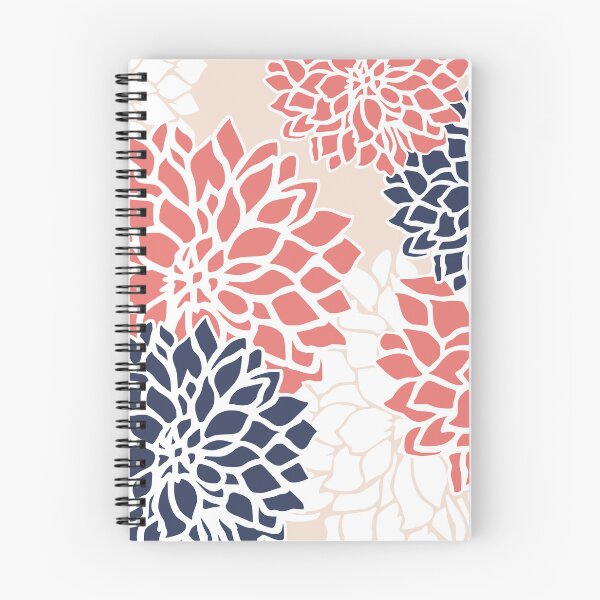 Item preview, Flower Blooms, Coral Pink, Blush, Navy Blue designed and sold by meggydesigns.