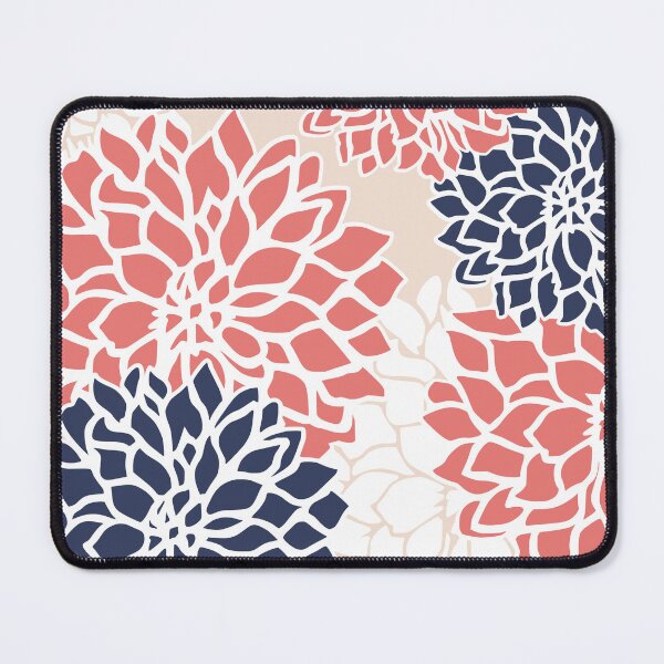 Artikelvorschau, Flower Blooms, Coral Pink, Blush, Navy Blue entworfen und verkauft von meggydesigns.