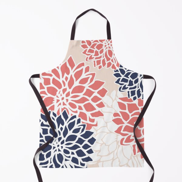 Artikelvorschau, Flower Blooms, Coral Pink, Blush, Navy Blue entworfen und verkauft von meggydesigns.