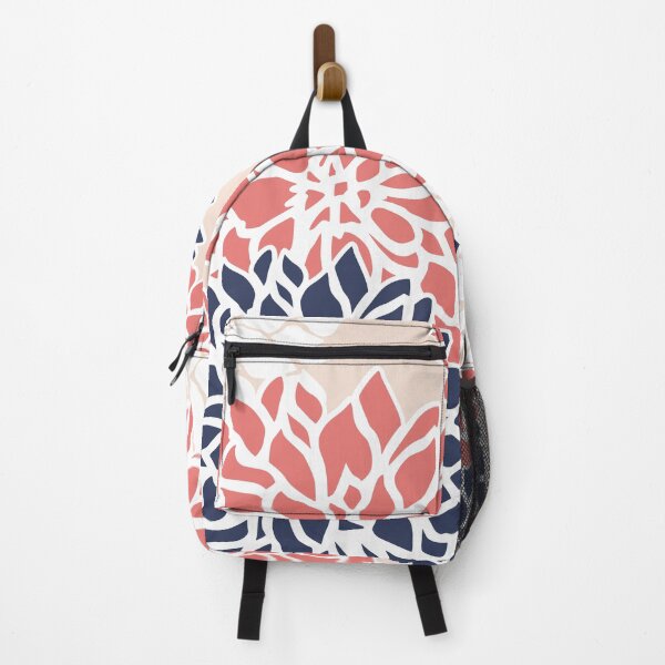 Artikelvorschau, Flower Blooms, Coral Pink, Blush, Navy Blue entworfen und verkauft von meggydesigns.