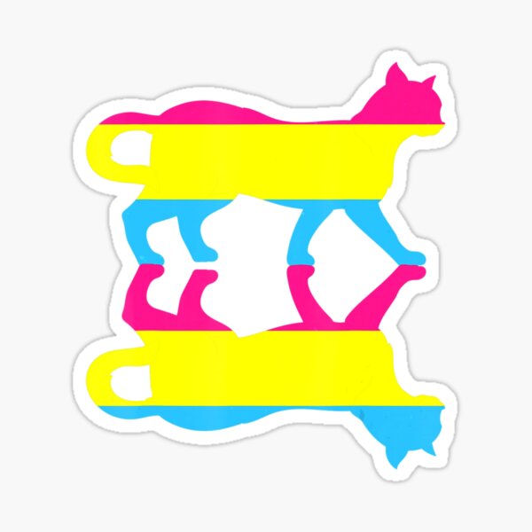 Pansexuality Flag Animal Cat Human Rights Lgbt Pansexual Sticker For