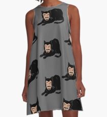 Vlad the Cat (Gray) A-Line Dress