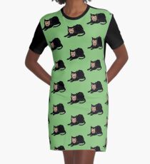 Vlad the Cat (Green) Graphic T-Shirt Dress