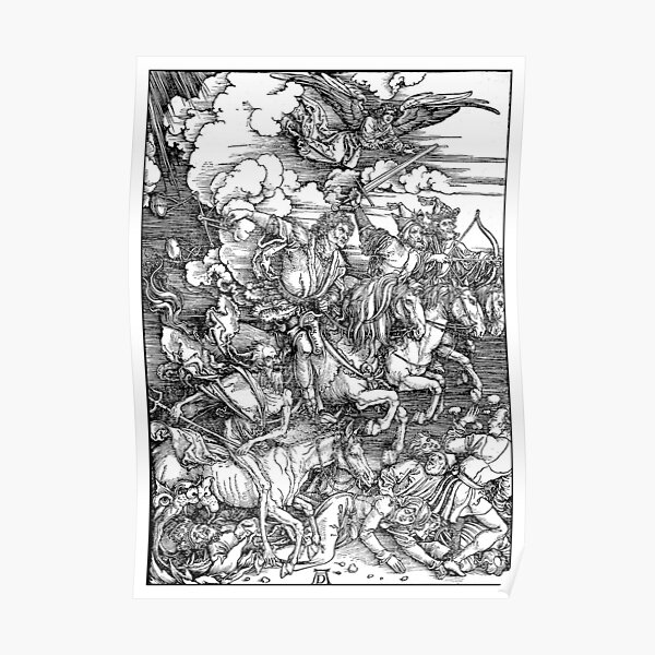 APOCALYPSE. Durer. Revelation. 4 Horsemen, Four Riders. Poster