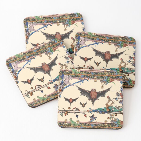 Item preview, WEIRD MEDIEVAL BESTIARY,FLYING BATS ,UNICORN AND KILLER RABBIT Collage by Bulgan Lumini designed and sold by BulganLumini.