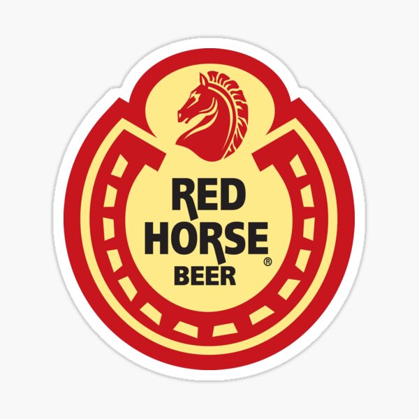 "Red Horse Beer brewery traditional logo" Sticker by evinfranco Redbubble