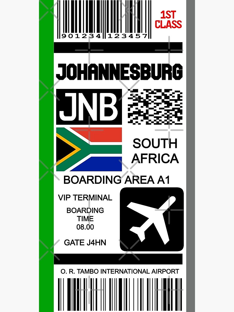 "Johannesburg South Africa travel ticket" Poster for Sale by JDWalkerco