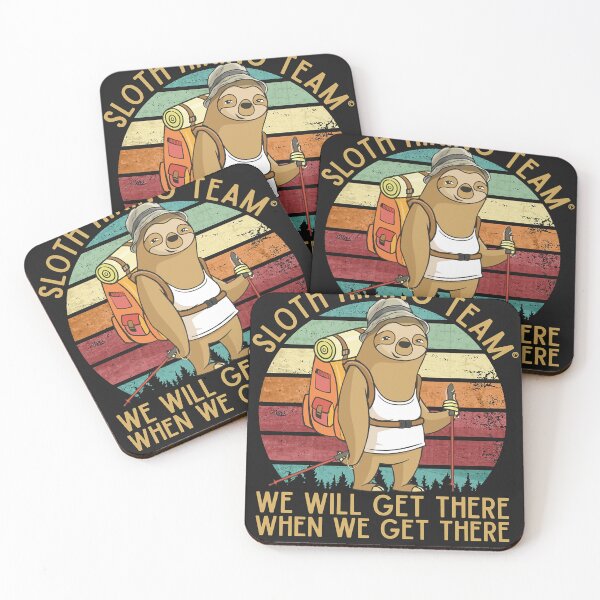 Item preview, Sloth hiking team we will get there, when we get there, funny vintage designed and sold by MonicaHall36.