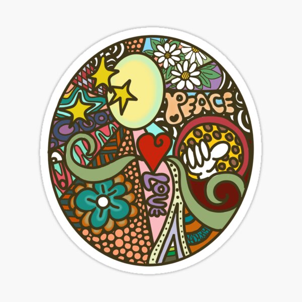 Love , Peace & Keep on Truckin’ Sticker