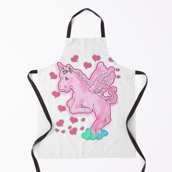 Item preview, Loving Pink Unicorn Horse On A Cloud (Original Drawing by ACCI) designed and sold by VanyssaGraphics.