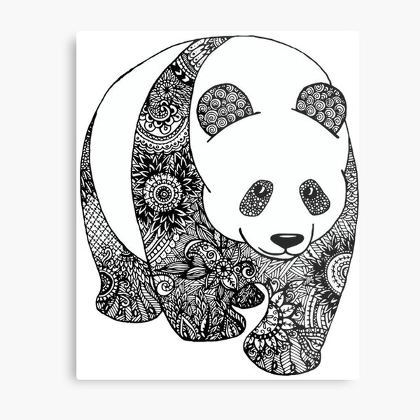 &quot;PandaMandala&quot; Metallbild von Neffvv Redbubble