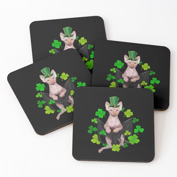 Item preview, St Patrick's Day Irish Saint Patrick Shamrock Sphynx Fun Cat designed and sold by Barnissim.