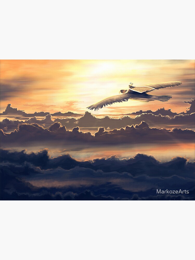 Thumbnail 2 of 2, Art Board Print, Painting "Above the clouds" designed and sold by MarkozeArts.