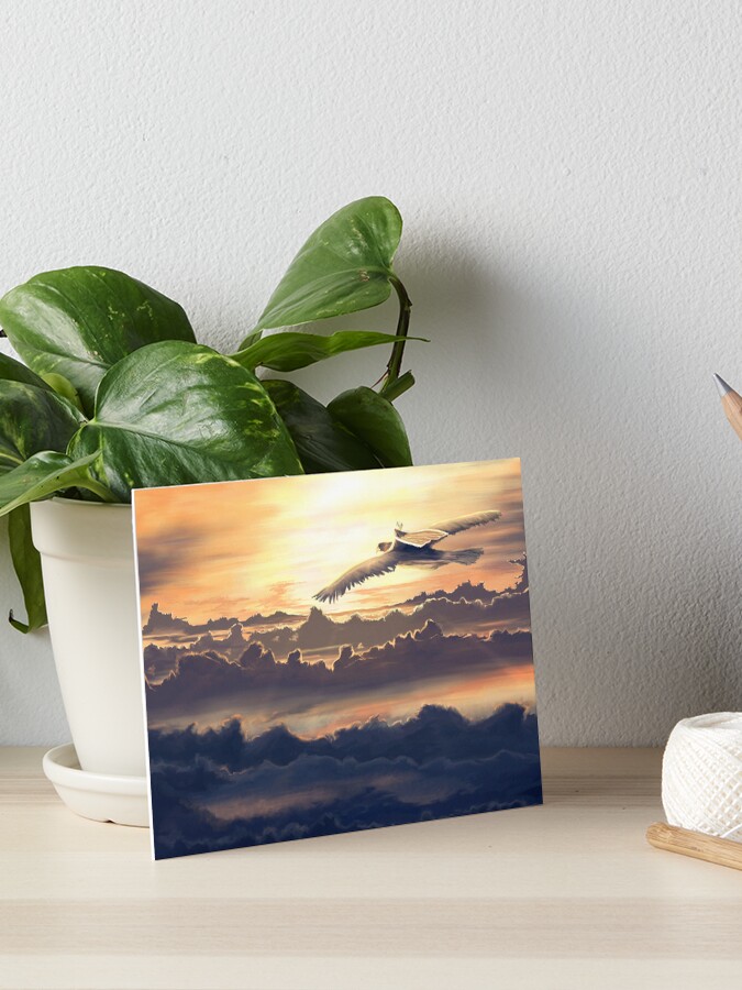 Thumbnail 1 of 2, Art Board Print, Painting "Above the clouds" designed and sold by MarkozeArts.