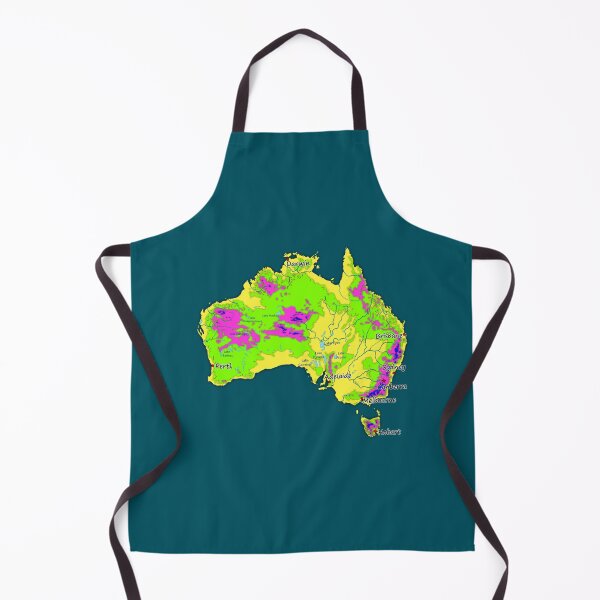 Item preview, Australia physical map topographic map of Australia bright colors Capitals and Major cities designed and sold by AnticvalleyVin.