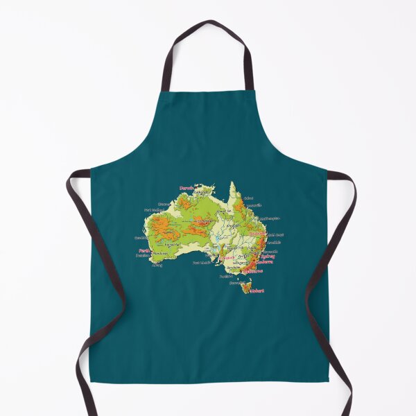 Item preview, Australia physical map topographic map of Australia coast, Capitals and Major cities designed and sold by AnticvalleyVin.