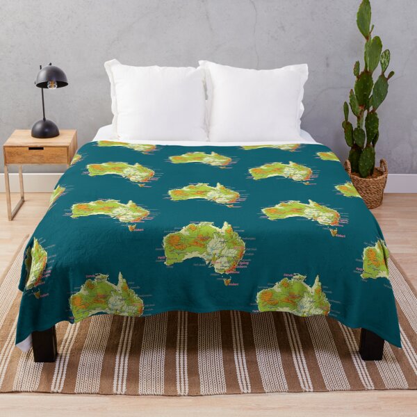 Item preview, Australia physical map topographic map of Australia coast, Capitals and Major cities designed and sold by AnticvalleyVin.