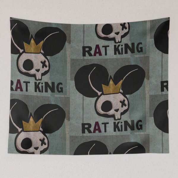 Item preview, The Rat King, a Mono Grunge Punk Rat Skull designed and sold by iscaStudioArt.