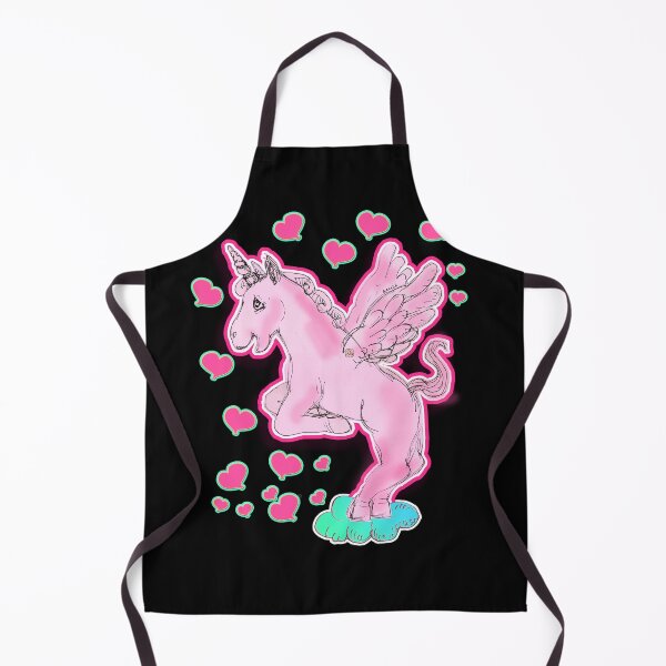Item preview, Loving Pink Unicorn Horse On A Cloud (Original Drawing by ACCI) designed and sold by VanyssaGraphics.