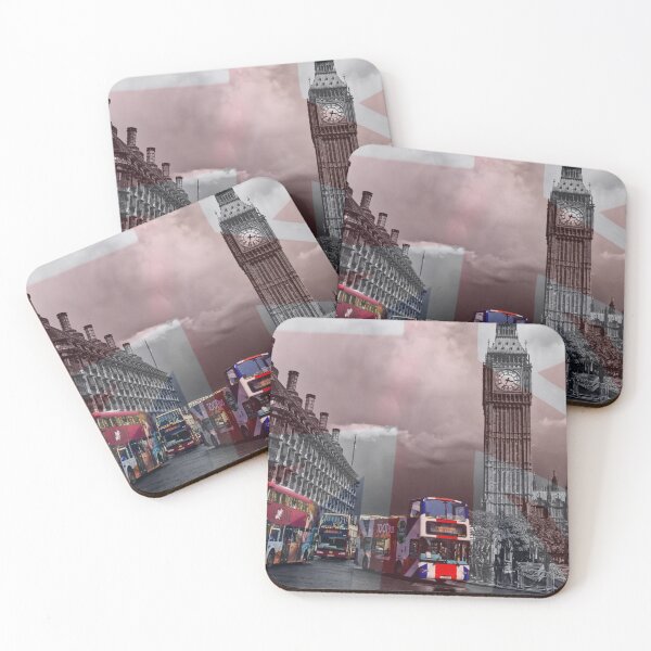Item preview, Union Jack Big Ben and London buses designed and sold by Ann Biddlecombe.