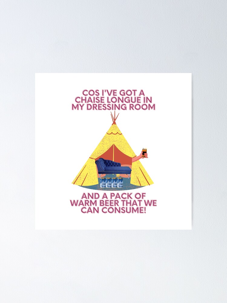 "Wet Leg Chaise Longue in a Festival Tent Glastonbury Camping Indie