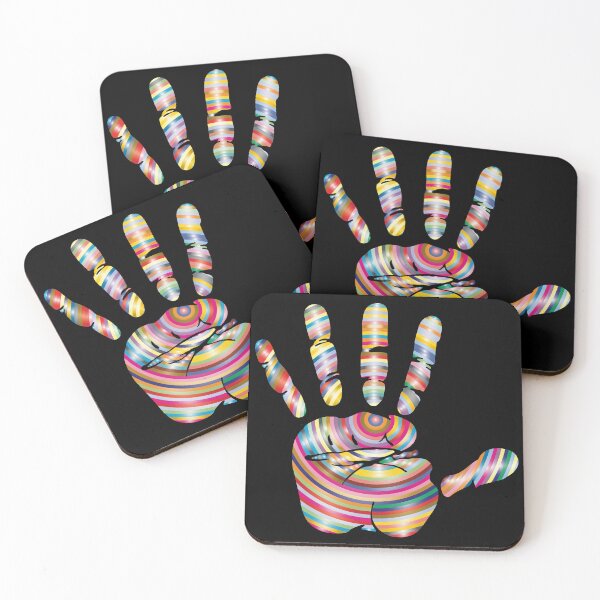 Item preview, Hand Multi Colour Print Surreal Palm Fingers designed and sold by stuartsemporium.