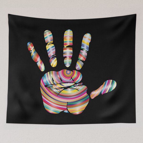 Item preview, Hand Multi Colour Print Surreal Palm Fingers designed and sold by stuartsemporium.