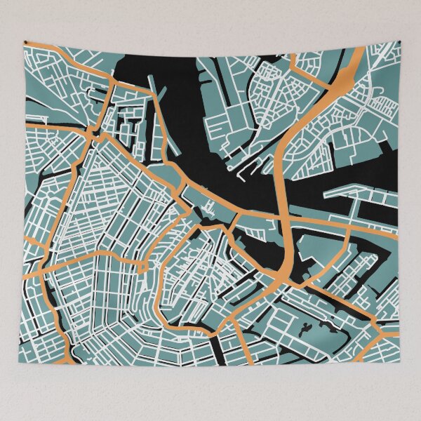 Item preview, Amsterdam street map shirt designed and sold by DimDom.