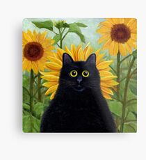 Dan de Lion with Sunflowers Metal Print