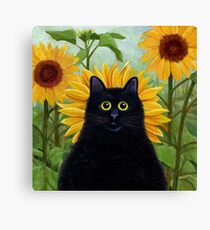 Dan de Lion with Sunflowers Canvas Print