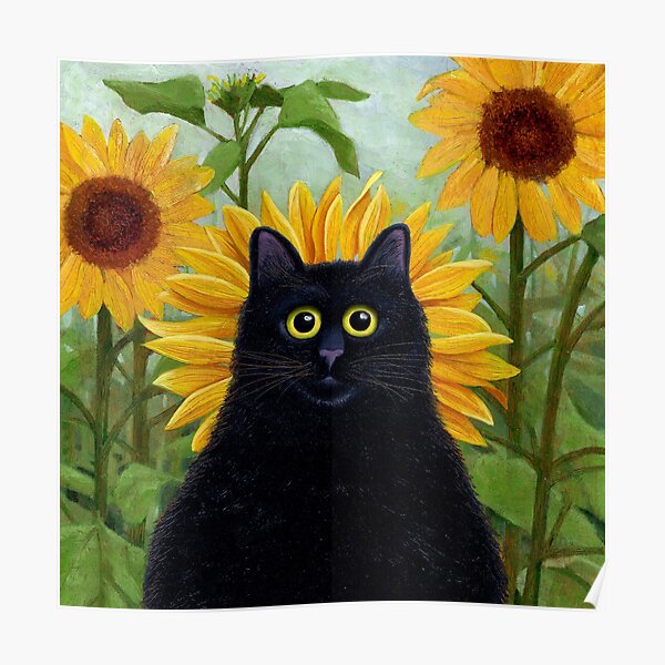 Dan de Lion with Sunflowers Poster