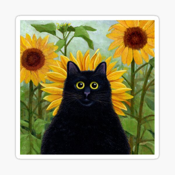 Dan de Lion with Sunflowers Sticker