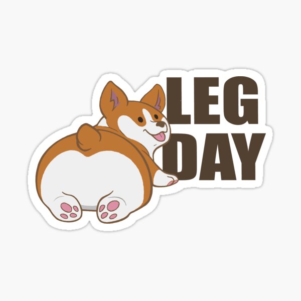 Día de la pierna - Corgi Butt 1.0 Pegatina