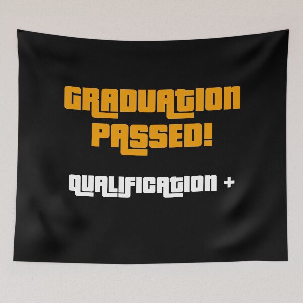 Item preview, Graduation Passed! Qualification+, Funny Graduation Graphic designed and sold by GO SHIRT-TEE.