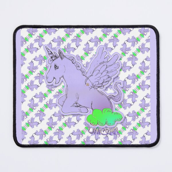 Item preview, Lila Unicorn Horse Popping Up From A Cloud (Original Drawing by ACCI) designed and sold by VanyssaGraphics.