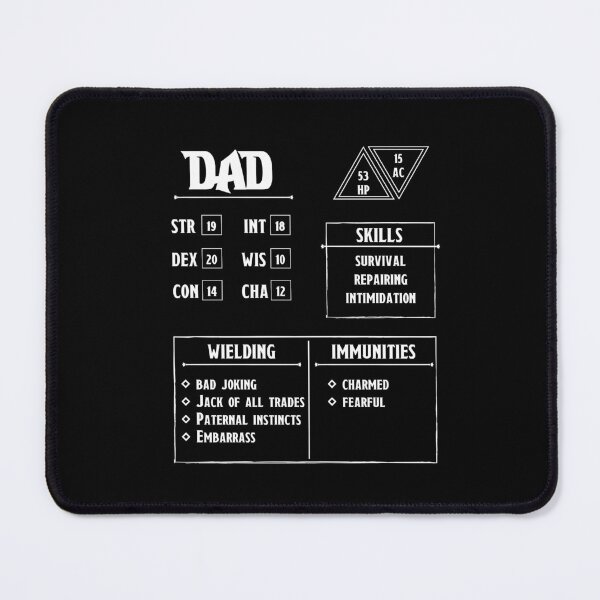 Item preview, Dad Character Sheet | Dungeons and Dragons Shirt | DND Shirt | Dungeons and Dragons Gifts | DND Gifts | Dungeon Master | Fathers Day Gifts designed and sold by Atypical Insights.