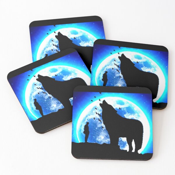 Item preview, Cool moon wolf man and birds  Art  designed and sold by BEAUTY ⭐⭐⭐⭐⭐.