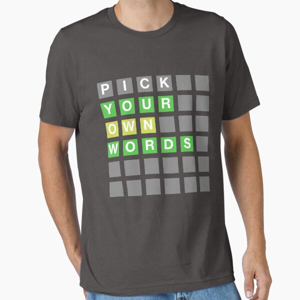 Vista previa del artículo con la obra «Estilo Wordle, elige tus propias palabras Wordle, adicto a Wordle», diseñado y vendido por KaiHora.
