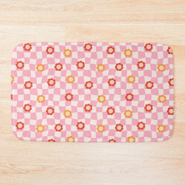 Item preview, Groovy distorted chessboard with pink check and daisy designed and sold by Viaire.