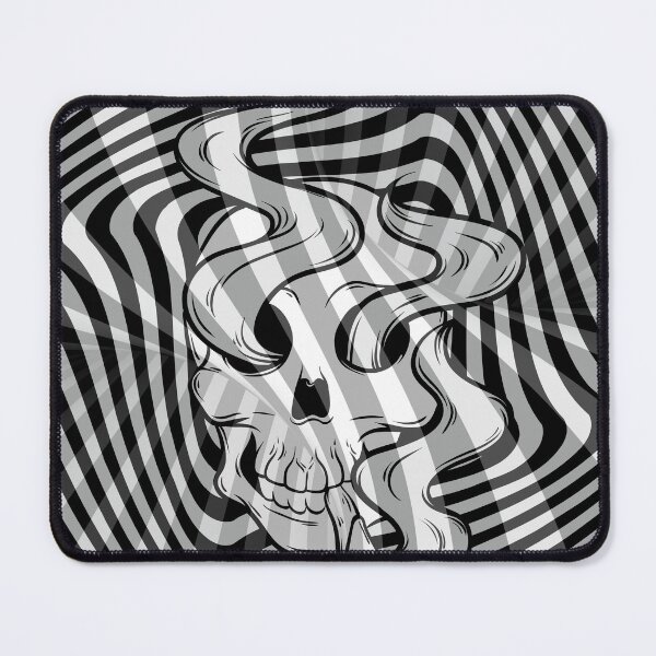 Item preview, black and white psychadelic skull pattern designed and sold by Beeroclock.