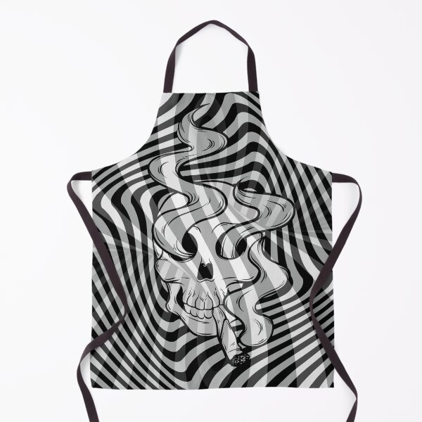Item preview, black and white psychadelic skull pattern designed and sold by Beeroclock.