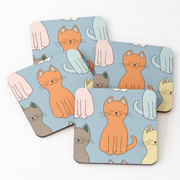 Item preview, Cool kitty cats in a row enjoying the sunshine designed and sold by FrancesPoff.