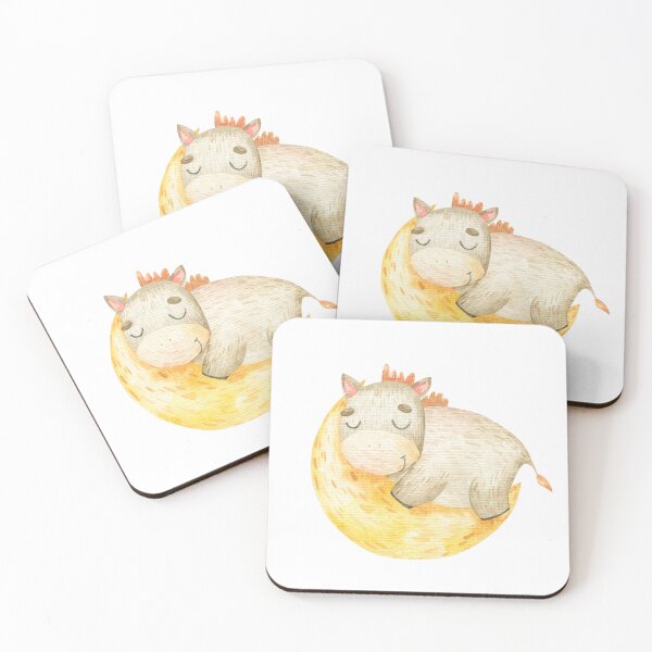 Item preview, cute hourse sleep on the moon watercolor childish illustration designed and sold by the-myro.