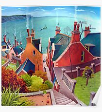 Sea houses. Gardenstown. Poster