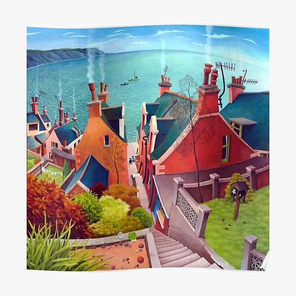 Sea houses. Gardenstown. Poster