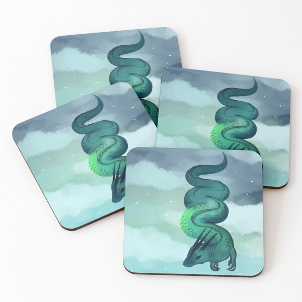 Item preview, green dragon in clouds designed and sold by snowysaur.