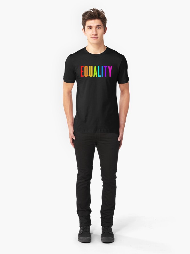 Alternate view of EQUALITY RAINBOW GAY  Slim Fit T-Shirt