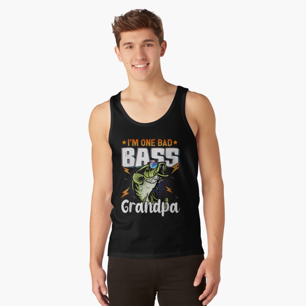 Mens I'm One Bad Bass Grandpa Bass Fishing Gift For Father's Day  Sticker  for Sale by corruptmacadami